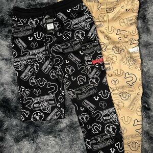 True Religion Kids Black and Tan Graphic Joggers